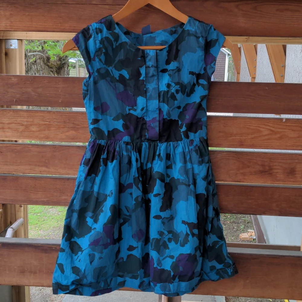 Gap blue floral cotton girls dress 10 - Picture 11 of 11